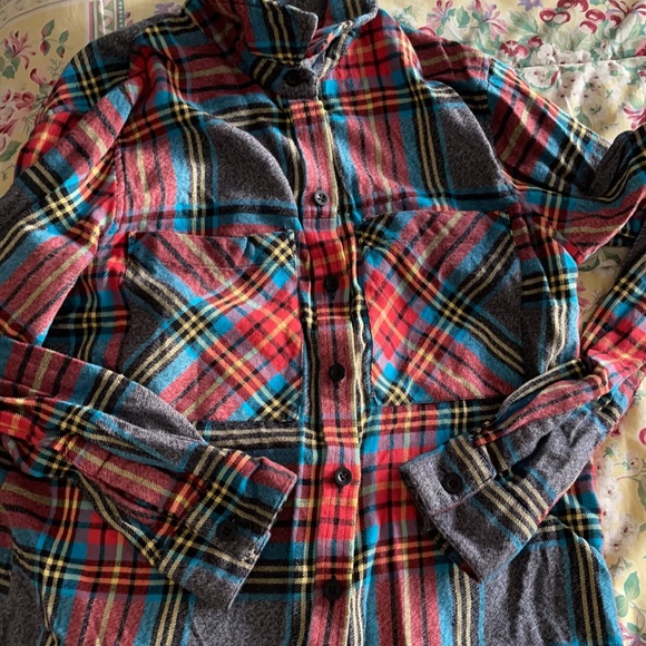 Topshop plaid button down cotton shirt - Picture 10 of 11